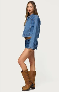 Edikted Maurice Fringed Denim Jacket