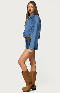 Edikted Maurice Fringed Denim Jacket
