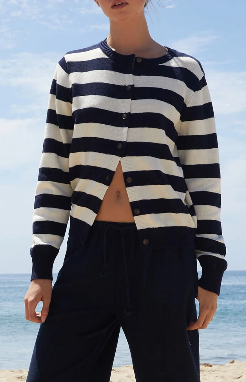 John Galt Striped Amalie Cardigan