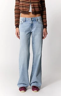 Pacsun Casey Low Rise Baggy Jeans Ripped Light Blue