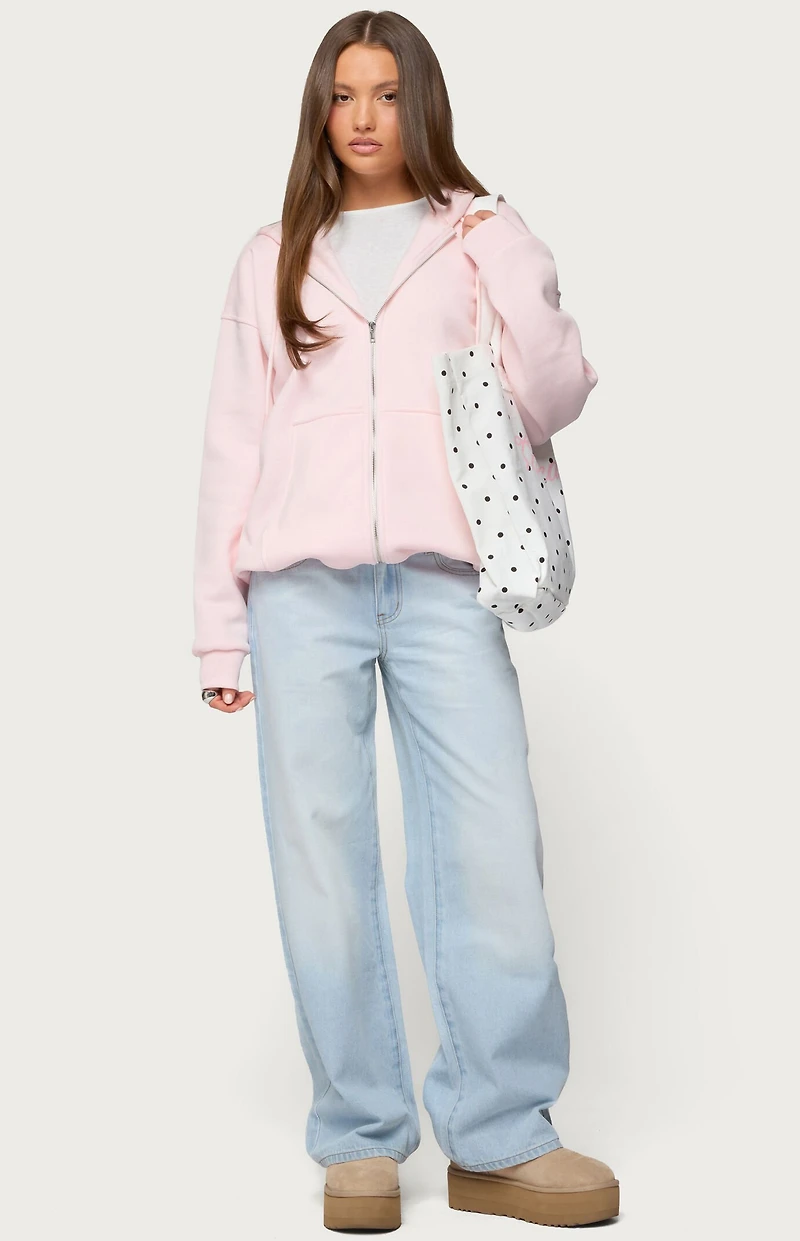 Edikted Rocia Oversized Zip Up Hoodie