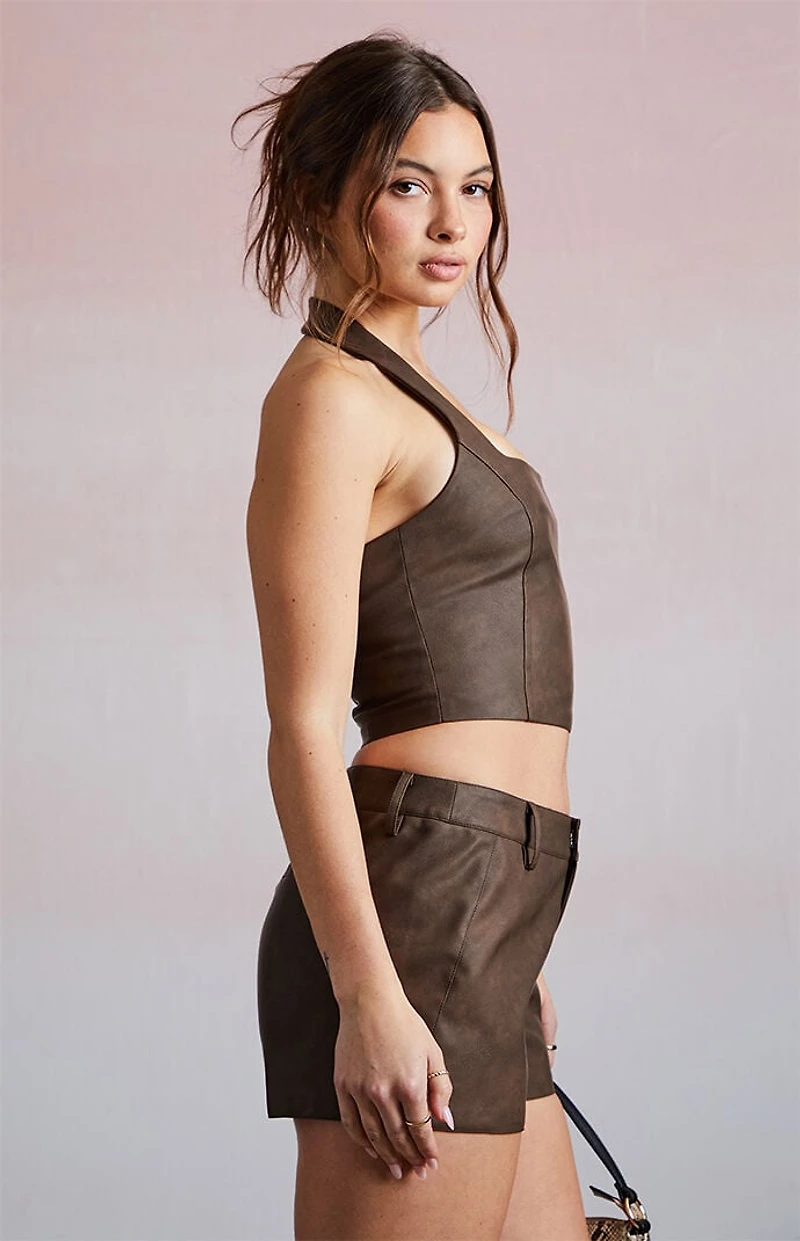 Third Charm Faux Leather Shorts