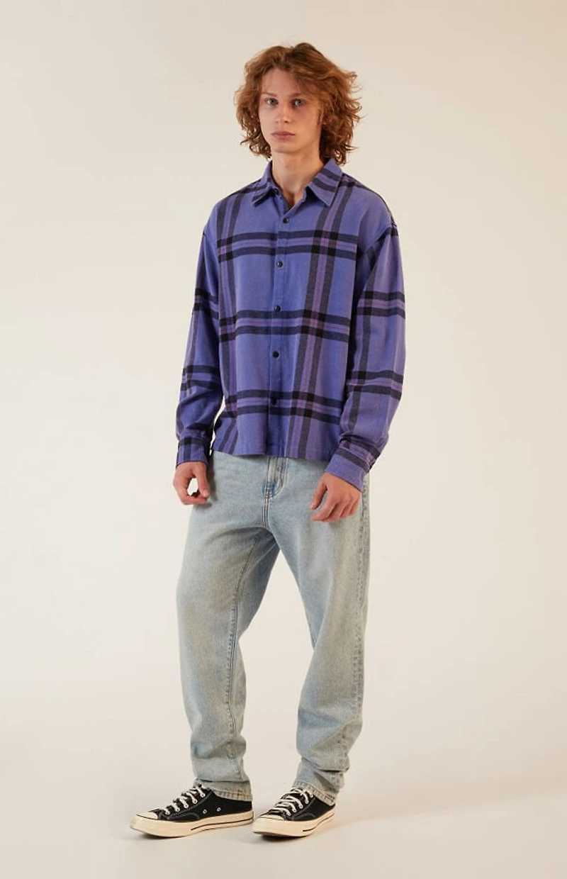 Pacsun Blue Washed Flannel Shirt