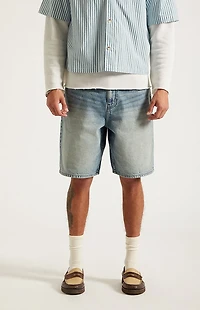 Pacsun Parker Baggy Jean Shorts Medium Blue Tint