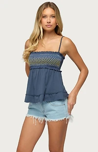 Edikted Kelsy Smocked Tank Top