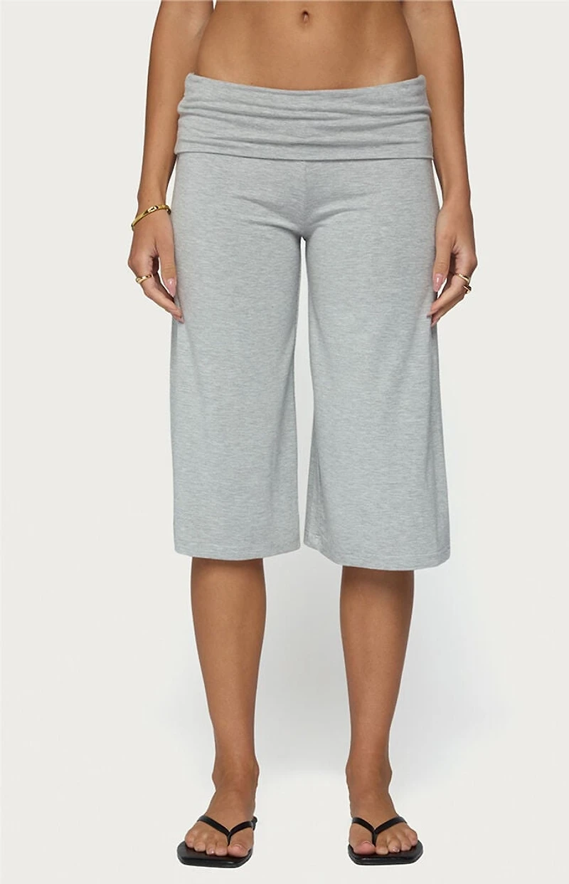 Edikted Shirly Wide Leg Foldover Capri Pants