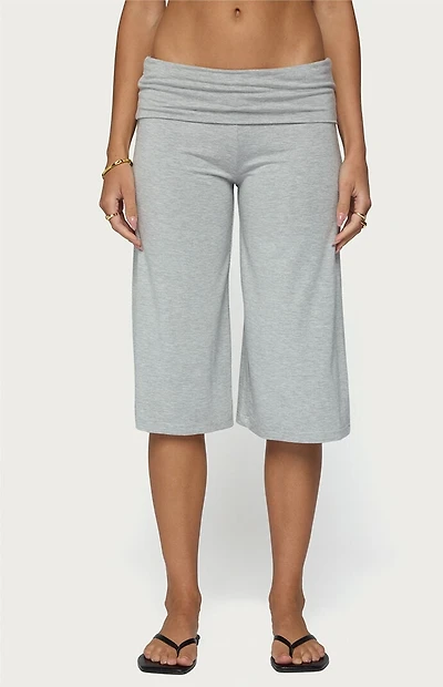 Edikted Shirly Wide Leg Foldover Capri Pants
