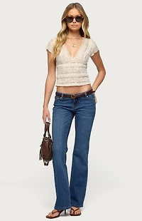 Edikted Vania Ultra Low Rise Bootcut Jeans