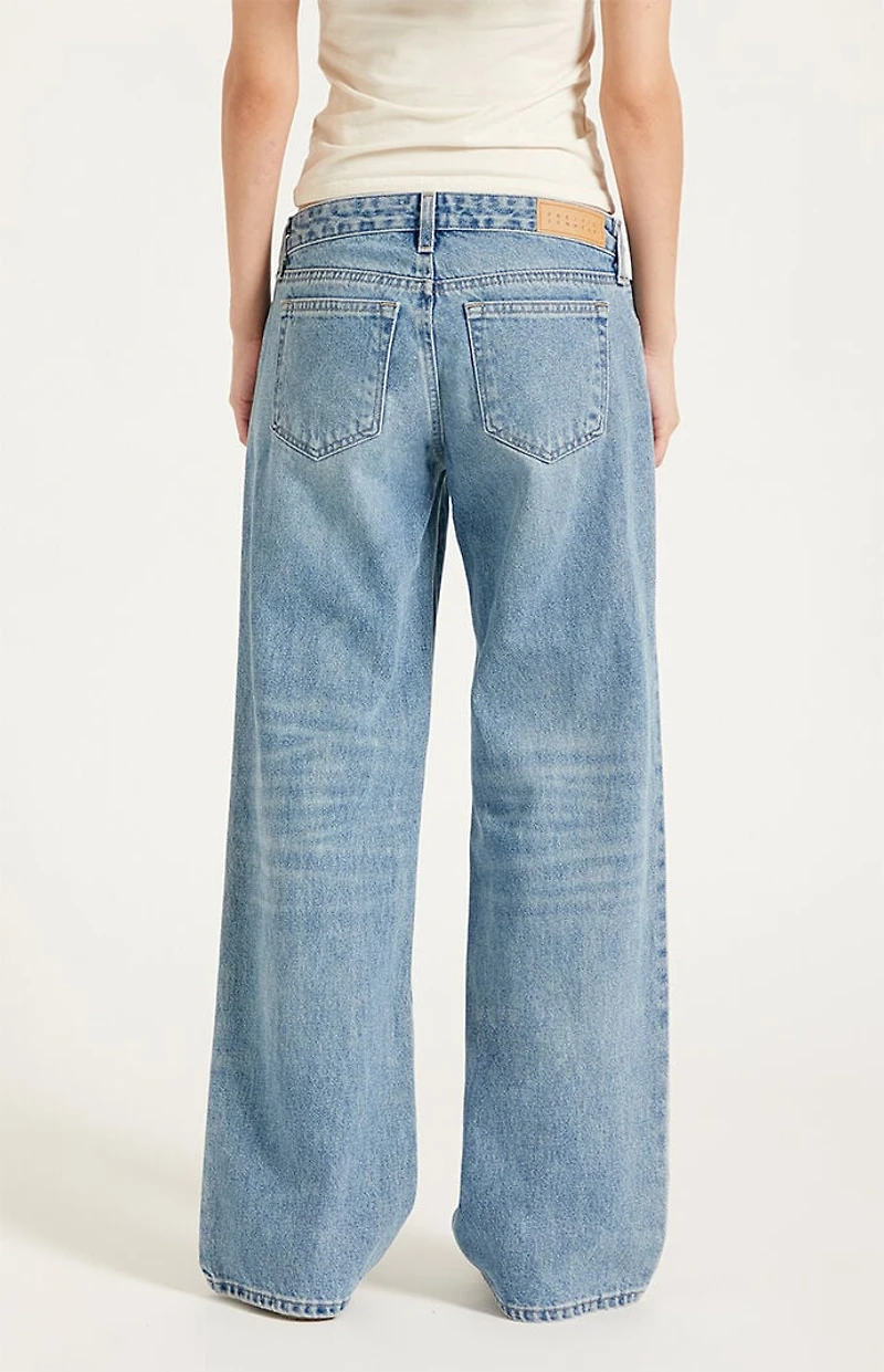 Pacsun Zoe Low Rise Girlfriend Jeans Medium Blue Wash