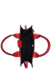 True Religion Red Modern Edge Charm Tote Bag