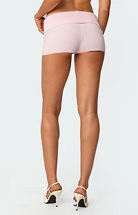 Edikted Jamie Fold Over Knit Shorts