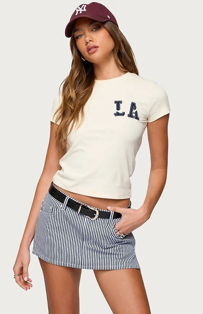 Edikted Liliane Striped Mini Skort