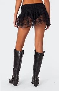 Edikted Sheer Ruffled Mini Skirt