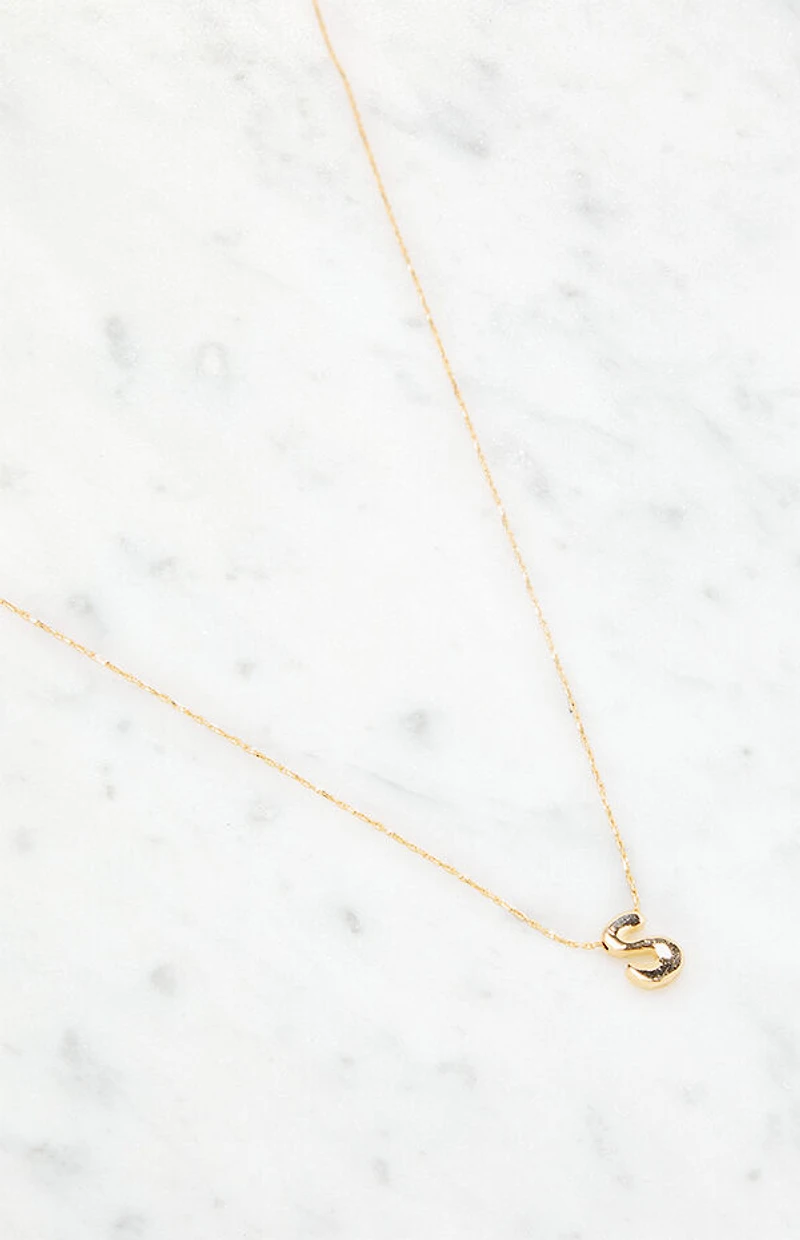 LA Hearts S Initial 14K Gold Plated Necklace