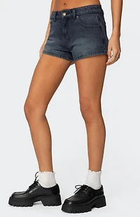 Edikted Siobhan Mid Rise Denim Shorts