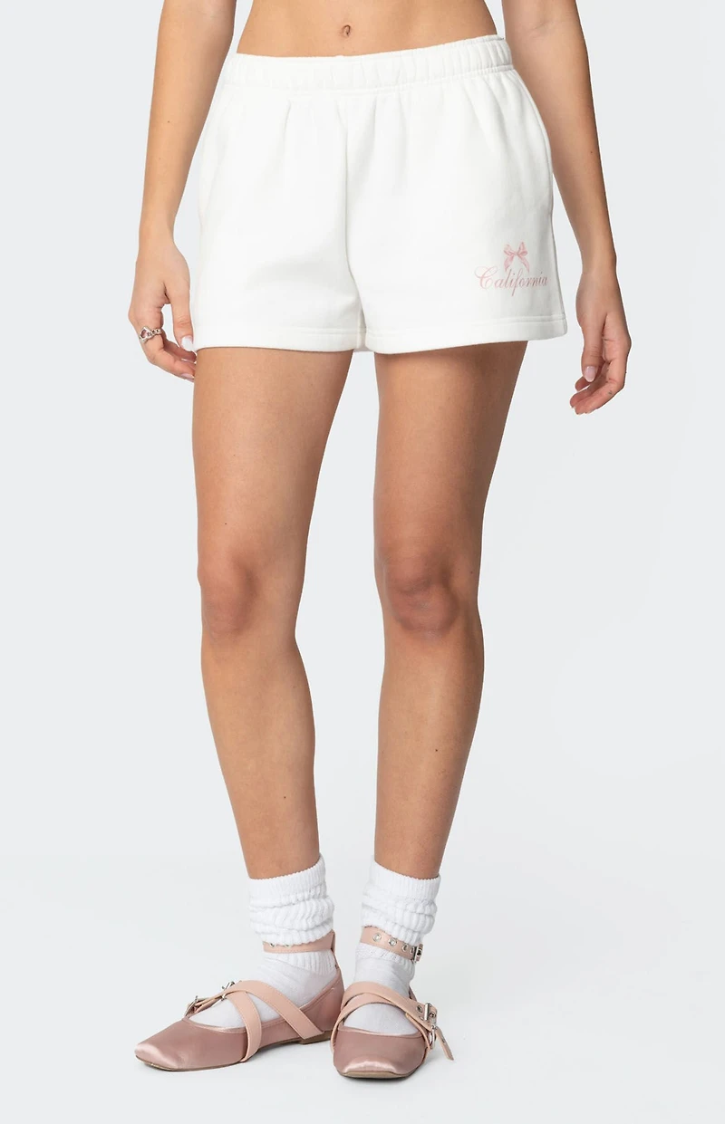 Edikted Cali Bow Sweat Shorts