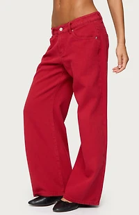 Edikted Petite Roman Low Rise Slouchy Jeans