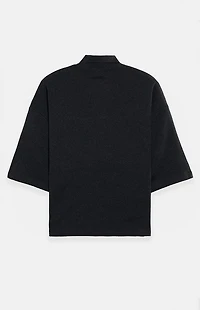 Fear of God ESSENTIALS Iron Grey Heather Paneled Cropped Polo Shirt