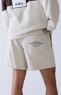 A.R.C. Cream Fleece Sweat Shorts