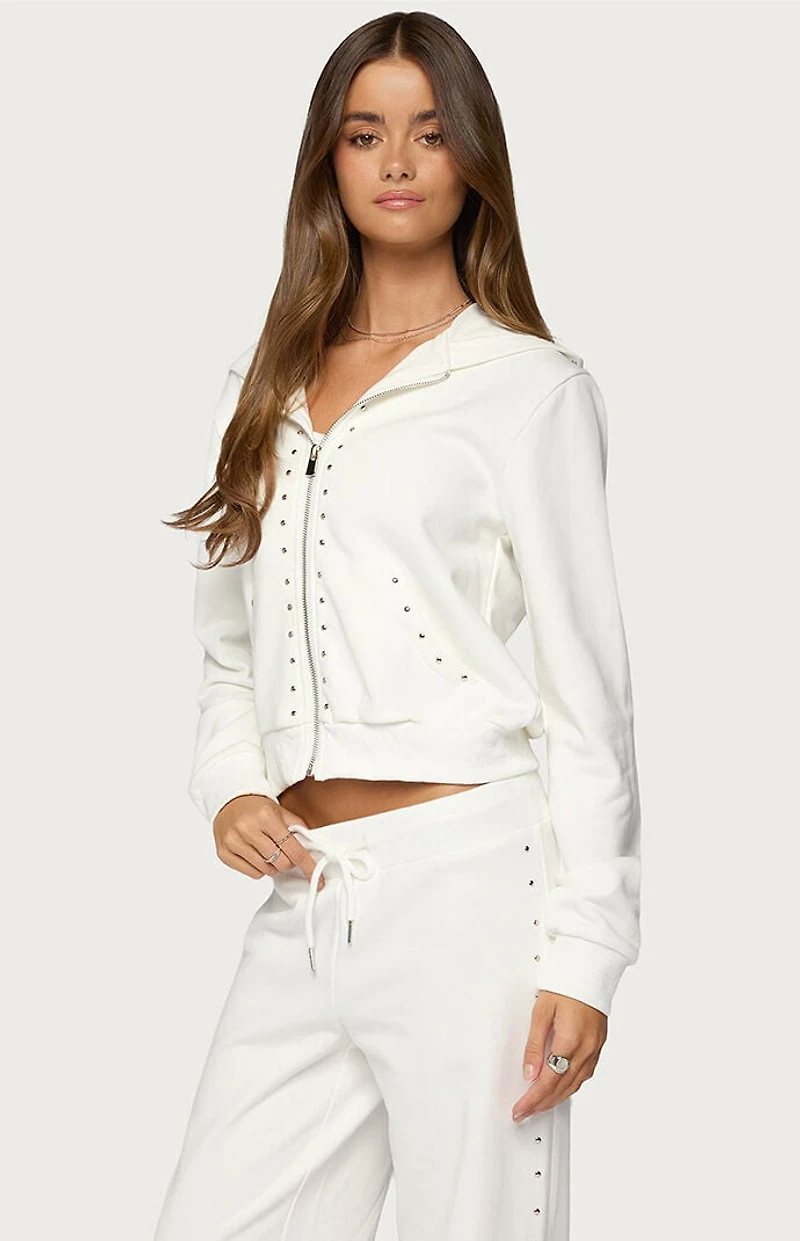 Edikted Enid Studded Zip Up Hoodie