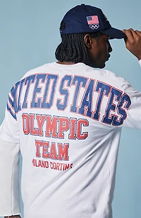 Olympics White Milano Cortina Team USA Puff Graphic T-Shirt