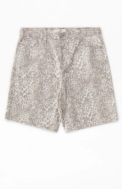 Pacsun Light Leopard Baggy Denim Shorts