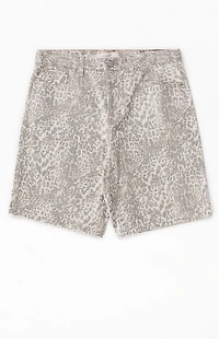 Pacsun Light Leopard Baggy Denim Shorts
