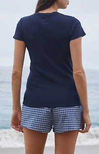 John Galt Blue Hailie 14 Embroidered T-Shirt