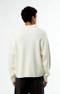 Pacsun Cream Button Front Polo Sweater