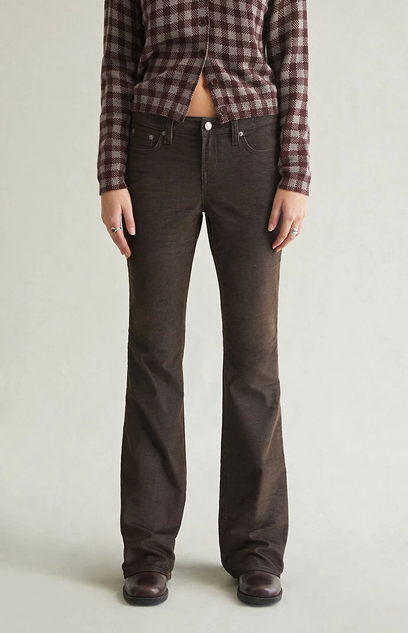 Pacsun Jade Low Rise Bootcut Jeans Stretch Corduroy Brown