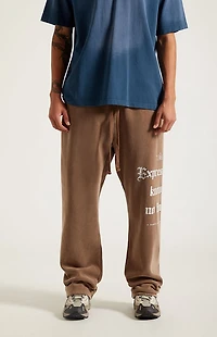 Pacsun Brown Expressions Baggy Sweatpants