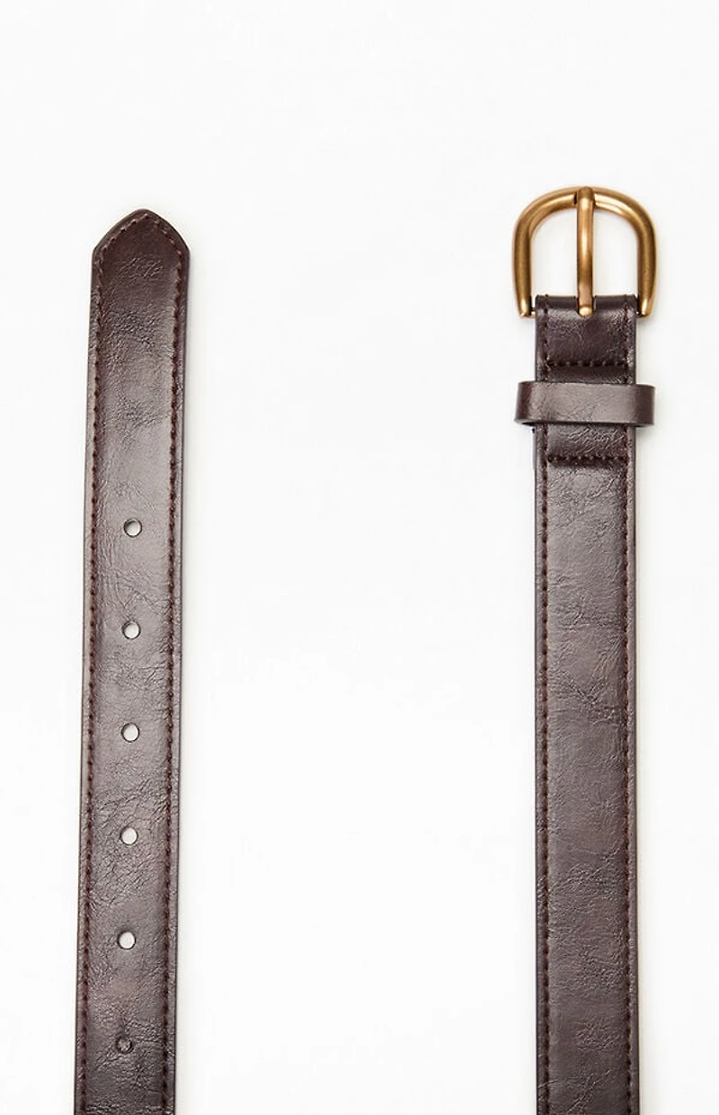 John Galt Faux Leather Buckle Belt