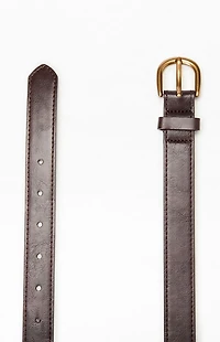 John Galt Faux Leather Buckle Belt