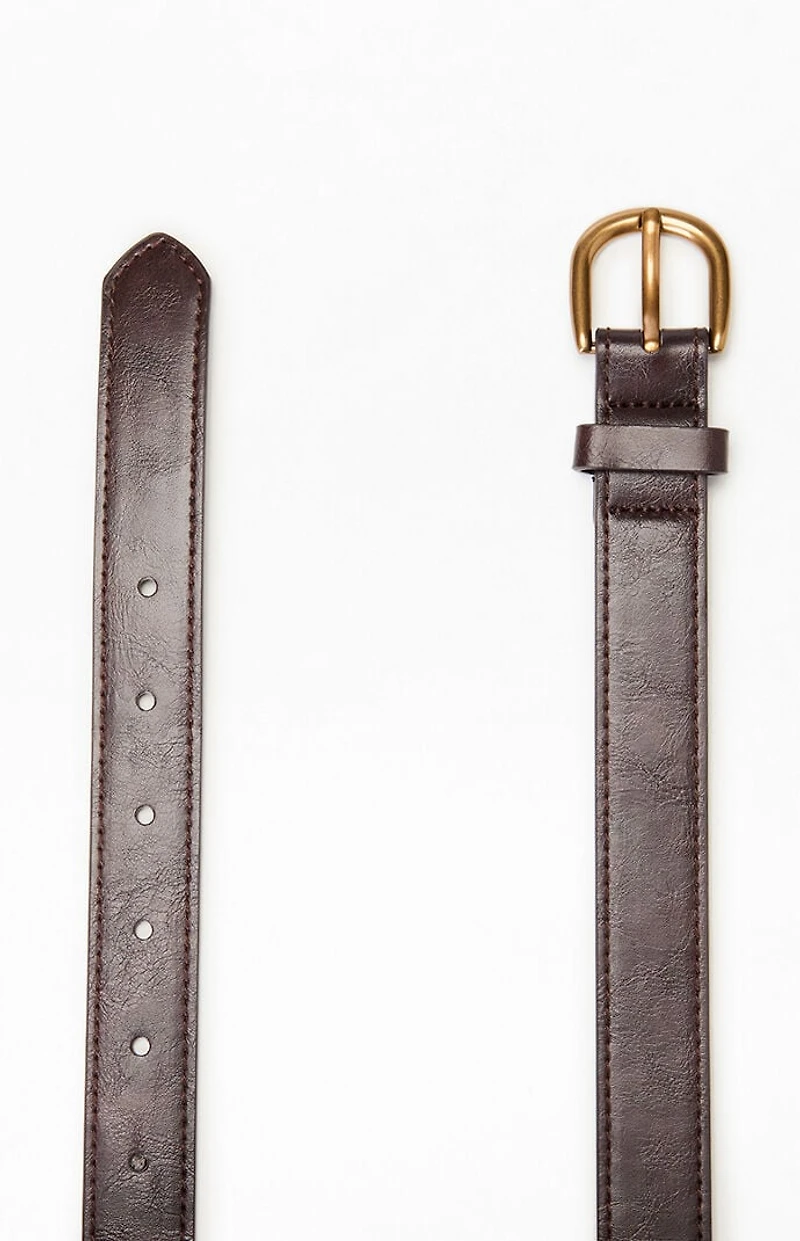 John Galt Faux Leather Buckle Belt