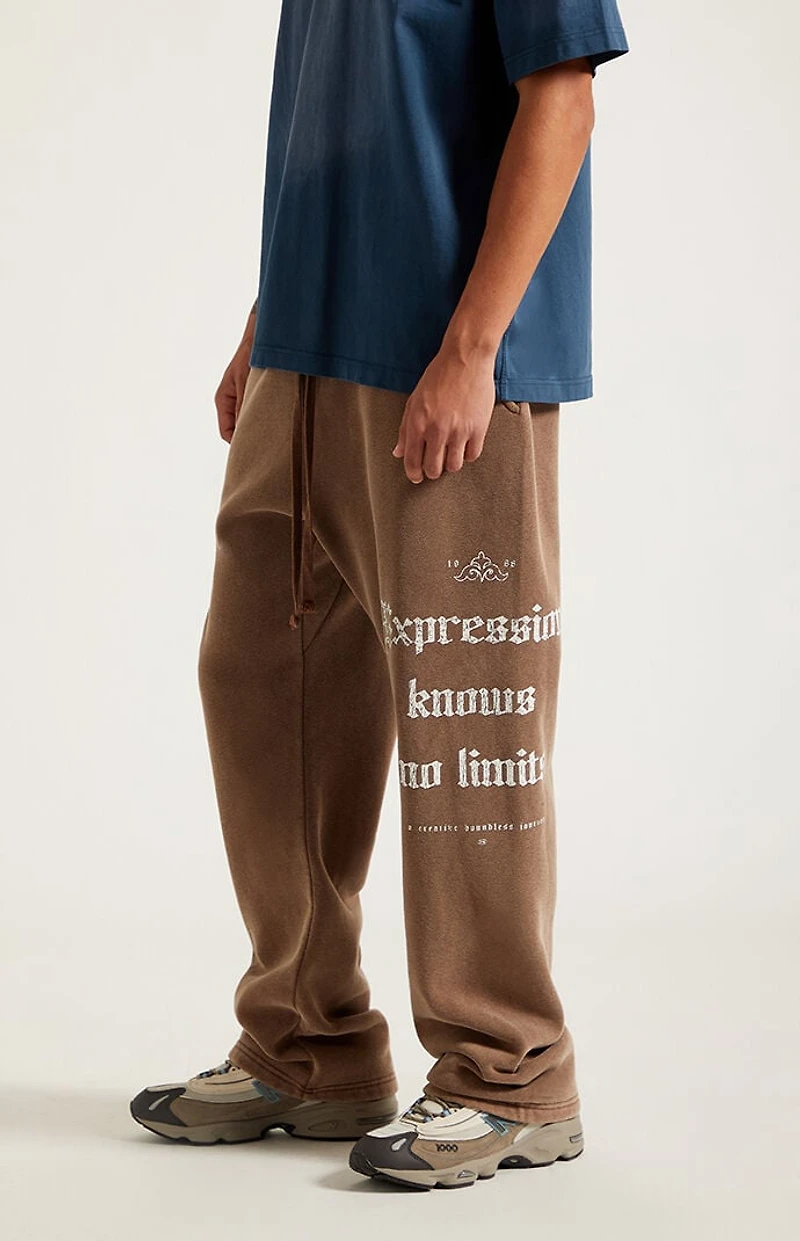 Pacsun Brown Expressions Baggy Sweatpants