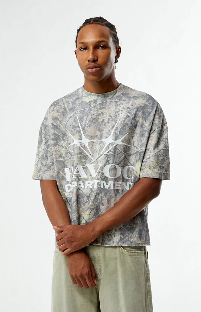 Pacsun Havoc Camo Cropped Boxy T-Shirt