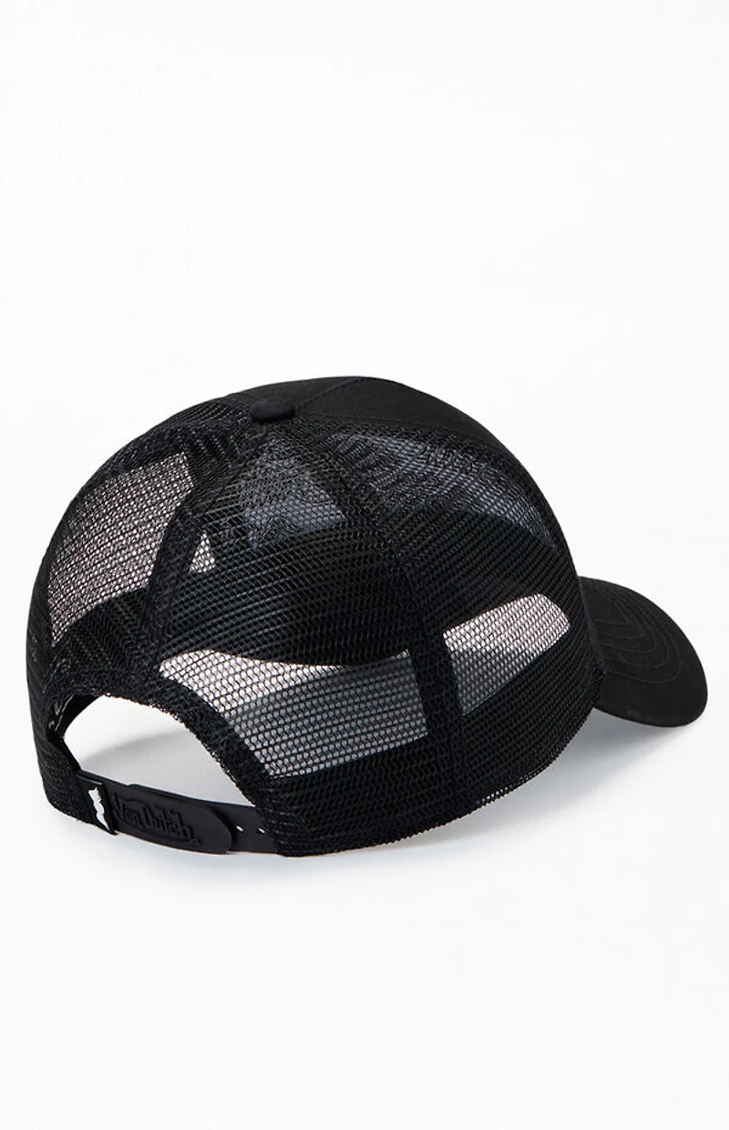 Von Dutch Black Staple Trucker Hat
