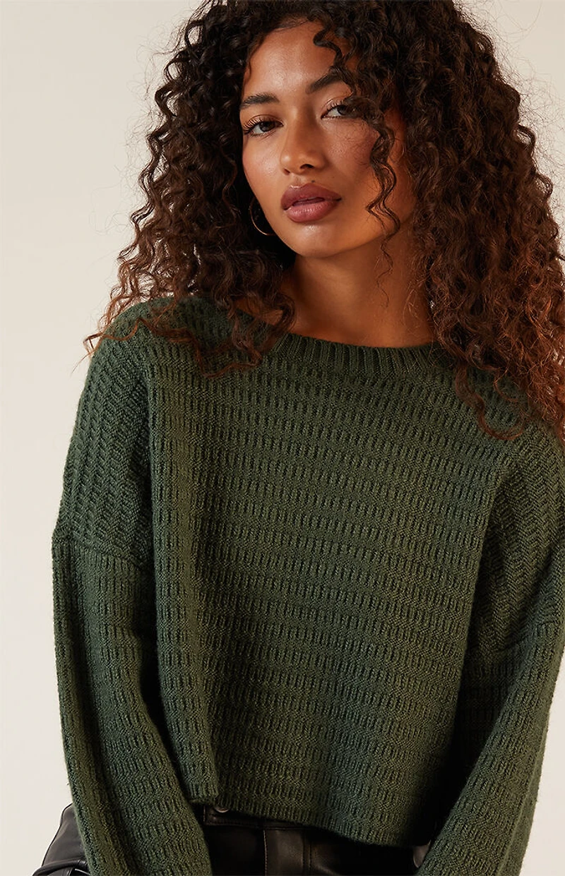 LA Hearts Polar Waffle Knit Sweater