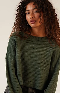 LA Hearts Polar Waffle Knit Sweater