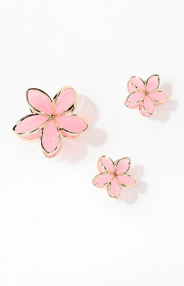 LA Hearts 3 Pack Pink Metal Hair Claw Clips