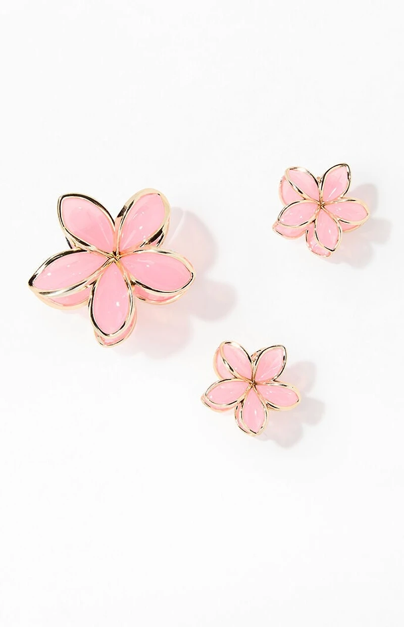 LA Hearts 3 Pack Pink Metal Hair Claw Clips