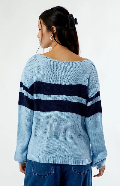LA Hearts Boat Neck Striped Sweater