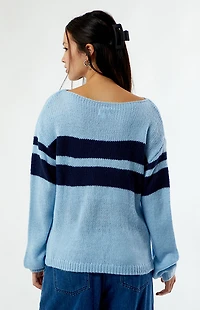 LA Hearts Boat Neck Striped Sweater