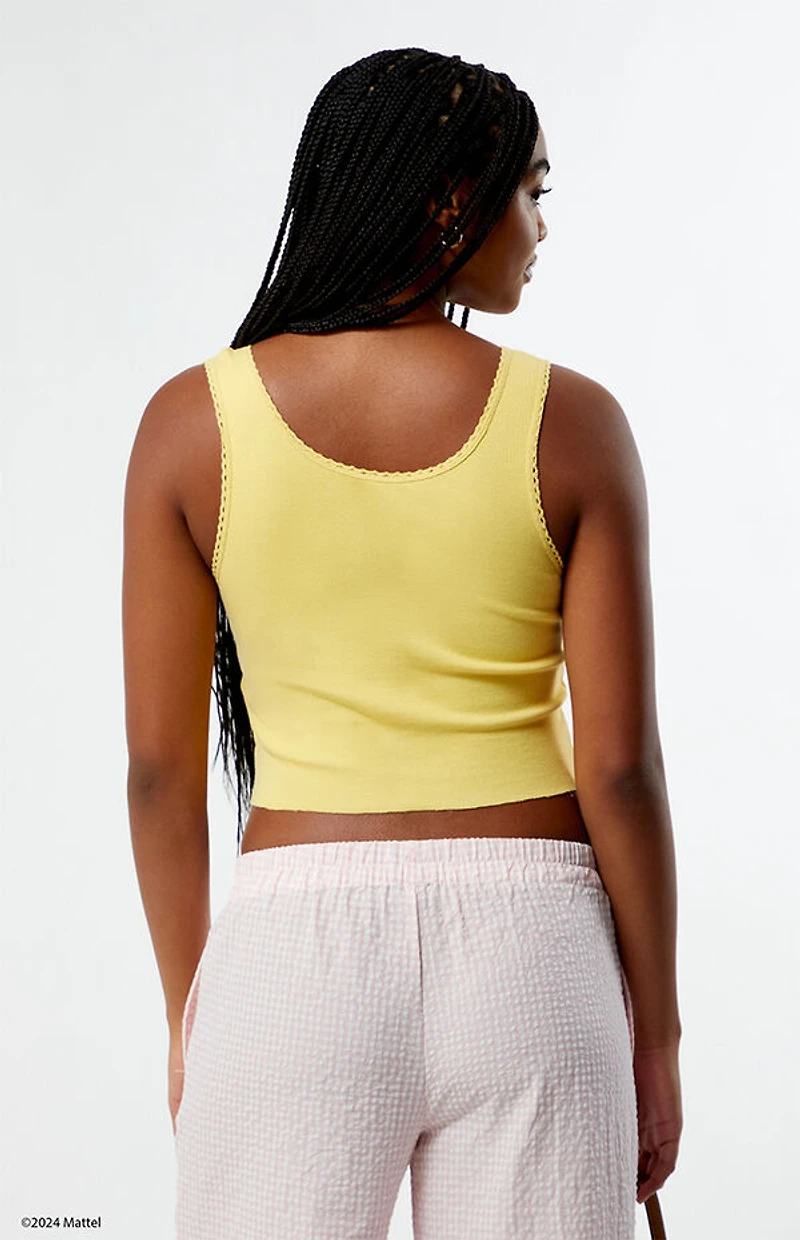 Polly Pocket Yellow Lace Trim Tank Top