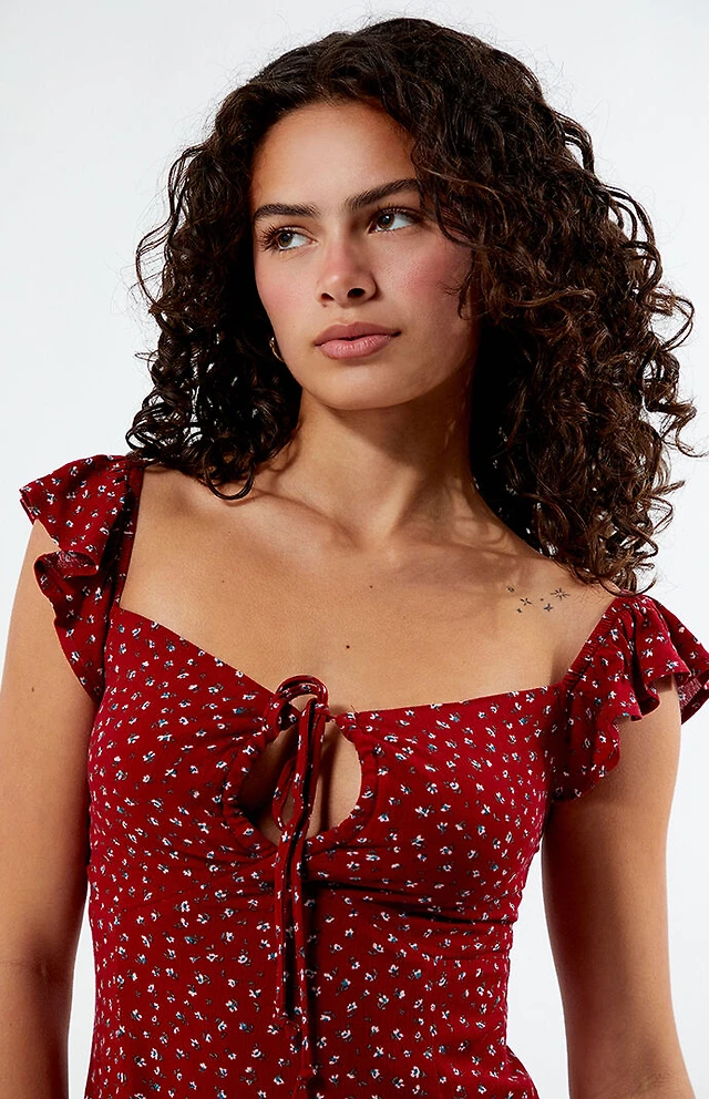 LA Hearts Floral Side Cinched Mini Dress | Dulles Town Center