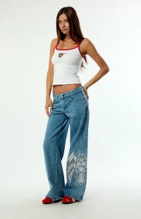 Ed Hardy Cross Wings Low Rise Baggy Jeans