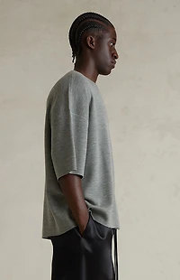 Fear of God ESSENTIALS Concrete Heather Merino Wool Short Sleeve Knit T-Shirt