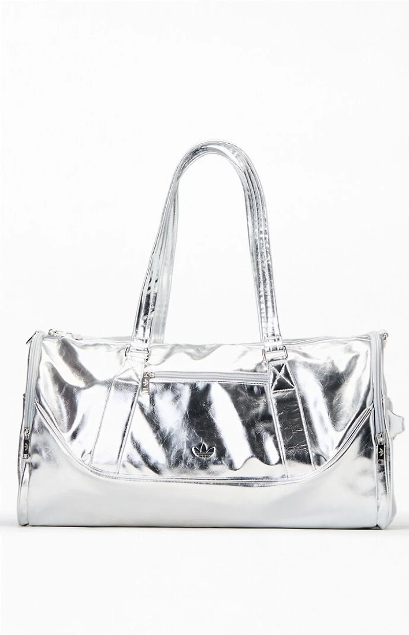 adidas Silver Faux Leather Airliner Duffel Bag