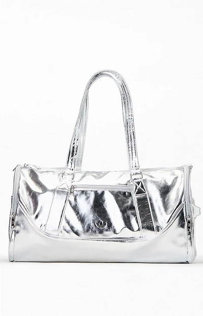 adidas Silver Faux Leather Airliner Duffel Bag