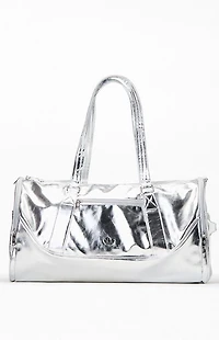 adidas Silver Faux Leather Airliner Duffel Bag
